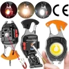 Mini keychain work light, multi-functional cigarette lighter, rechargeable portable camping self-defense led high-intensity flashlight details Picture